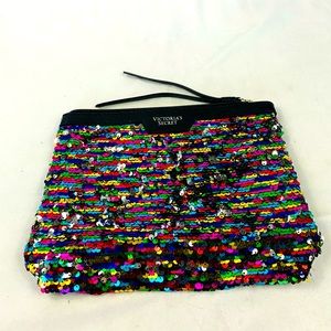 Victoria’s Secret multicolored sequin makeup bag